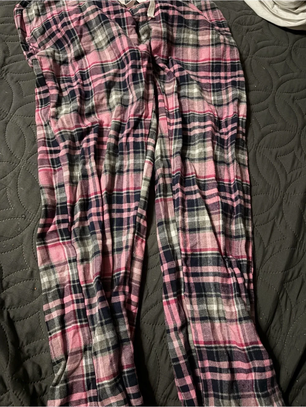 RESA Pink and Navy Plaid Fleece Joggers